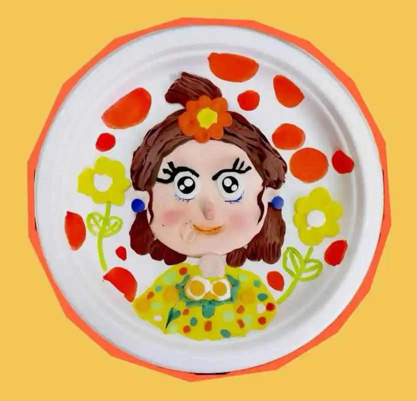 纸盘人物 儿童画粘土手工(纸盘人物)