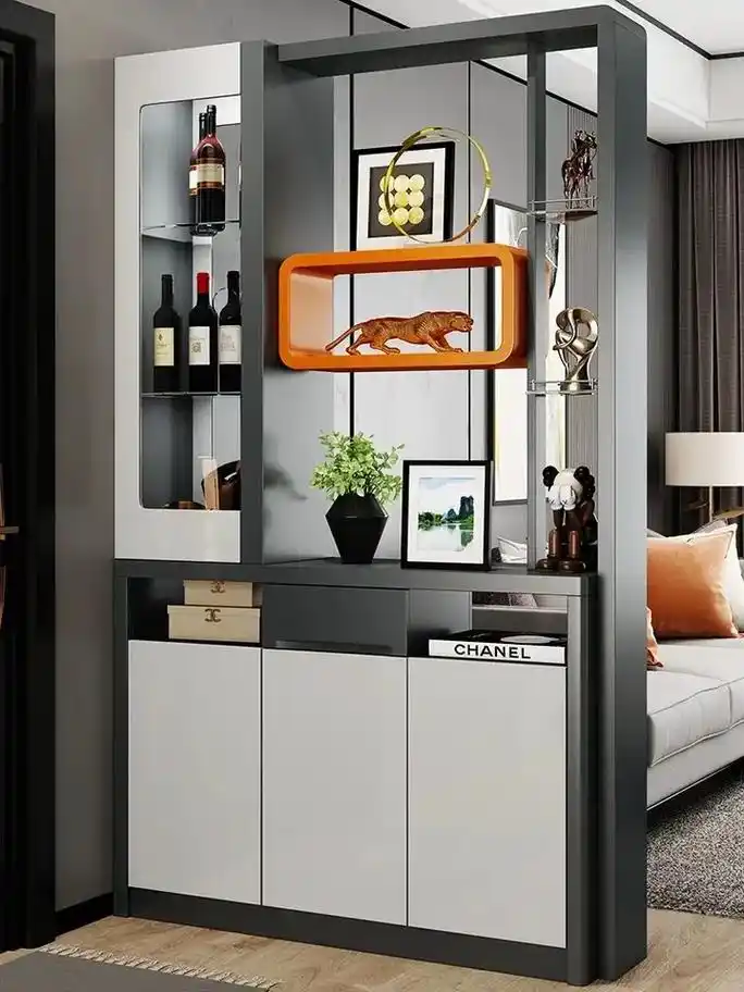 现代简约玄关隔断柜客厅双面酒柜入户间厅柜进门装饰鞋柜屏风一体柜