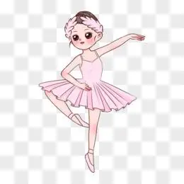 组手绘可爱芭蕾舞女孩优雅舞蹈系列二元素