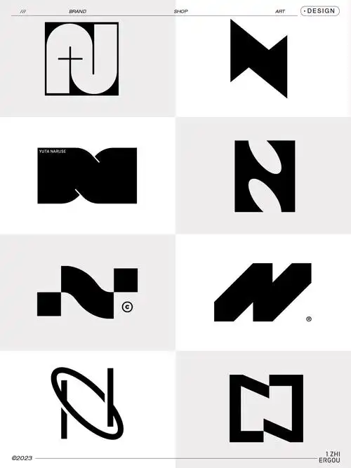 ️这里展示的8个字母n均为极简的设计不脱离实际字体框架以达到二