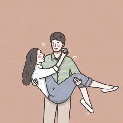 甜蜜情侣兔斯基图片插画头像