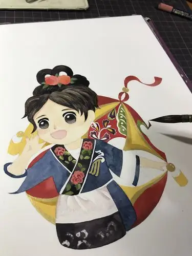 壮族三月三刘三姐插画