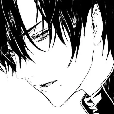 动漫男头黑白侧脸