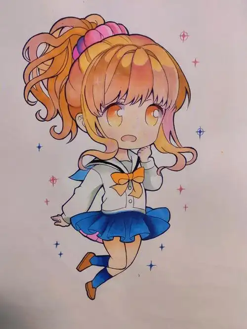 动漫女孩马克笔临摹练习