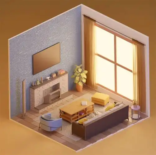 充满趣味性的3d低多边形小屋场景