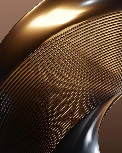 简约金色金属抽象条纹图片