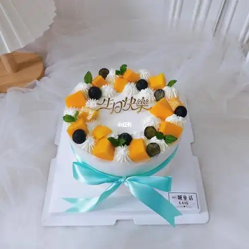 简约芒果水果蛋糕