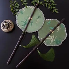 特价古风可卷可折叠紫竹腰扇拍照表演国风礼品便携挂腰扇子