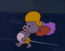 求一张杰瑞鼠大摇大摆走路的动态图