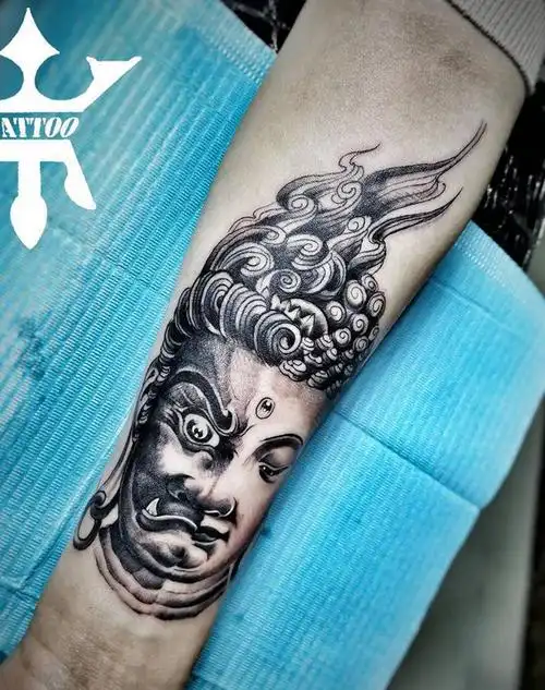 一念之间纹身图片_手臂新传统一念之间纹身图案