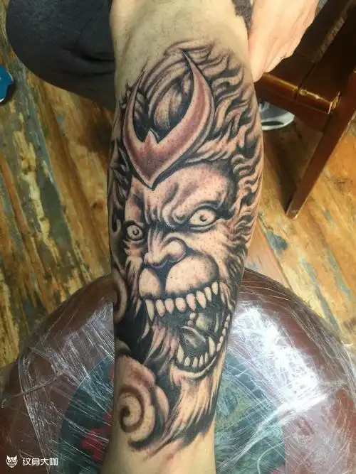 猴子_纹身图案手稿图片_王立的纹身作品集