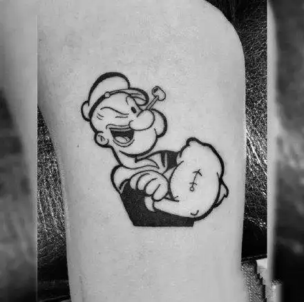 9张卡通大力水手的纹身图案