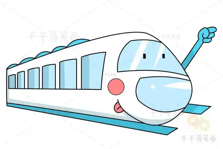 亲子画动车简笔画手工简笔画动车 简单好学幼儿和谐号高铁简笔画高清