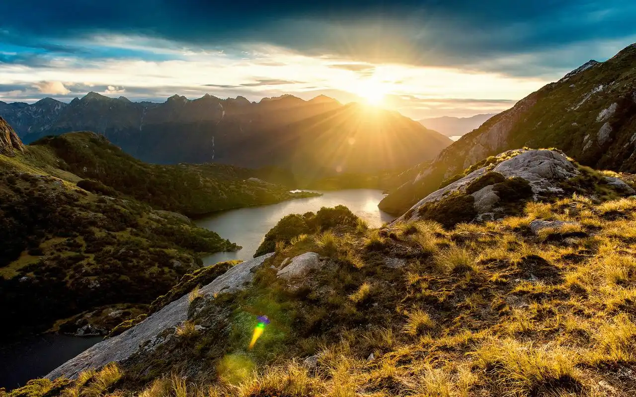 小清新绿色护眼山水风光唯美高清桌面壁纸