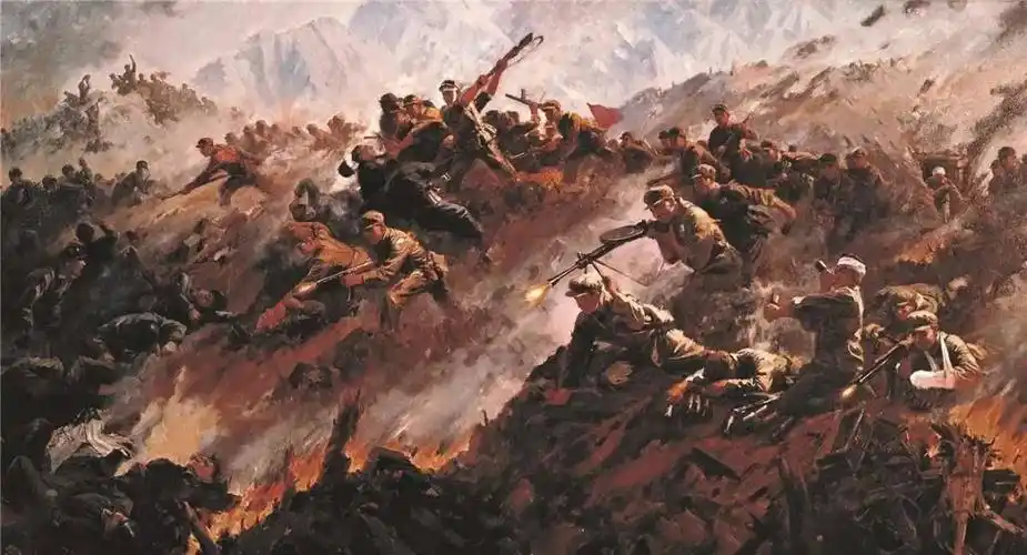 上甘岭战役油画今天,是上甘岭战役爆发六十八周年的日子,就让吻们