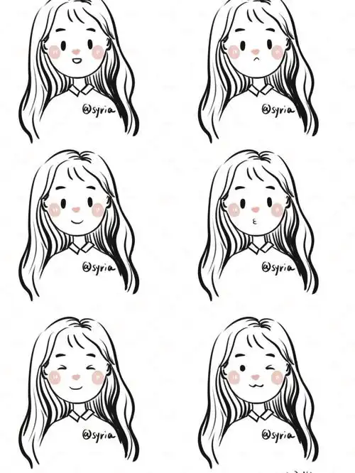 卷发小姑娘简笔画