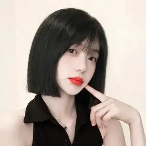 假发女短发夏季新款波波头圆脸自然仿真发轻薄锁骨全头套式假发套