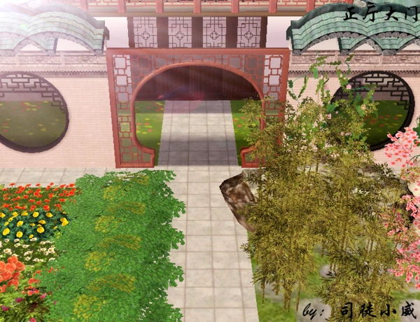 谁有像这种古代手绘的府邸的图片