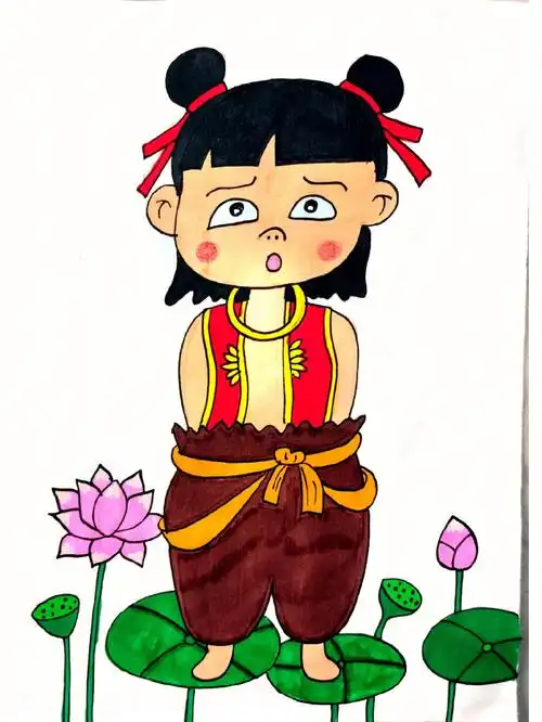 哪吒简笔画我是小妖怪逍遥又自在