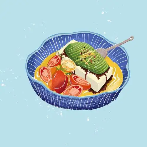 手绘食物水果沙拉插画师neala