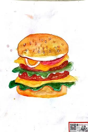 《水彩汉堡》金水湾暑假班素描基础班周五上午