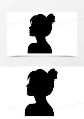 女头剪影免抠素材