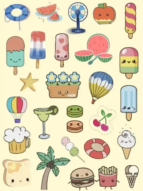 vol77夏日冲浪海边消暑手帐素材