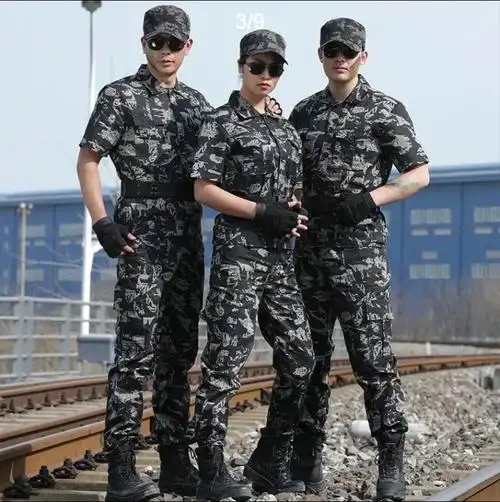 夏季短袖迷彩服套装男女士半袖耐磨透气不掉色劳保工作服工地工装