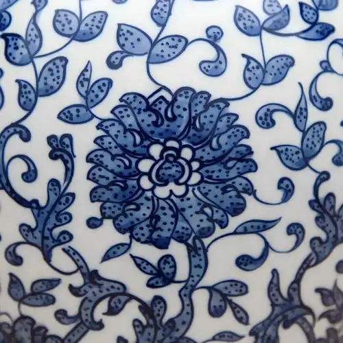 景德镇陶瓷花瓶手绘青花瓷万寿藤仿古青花缠枝花纹梅瓶花瓶