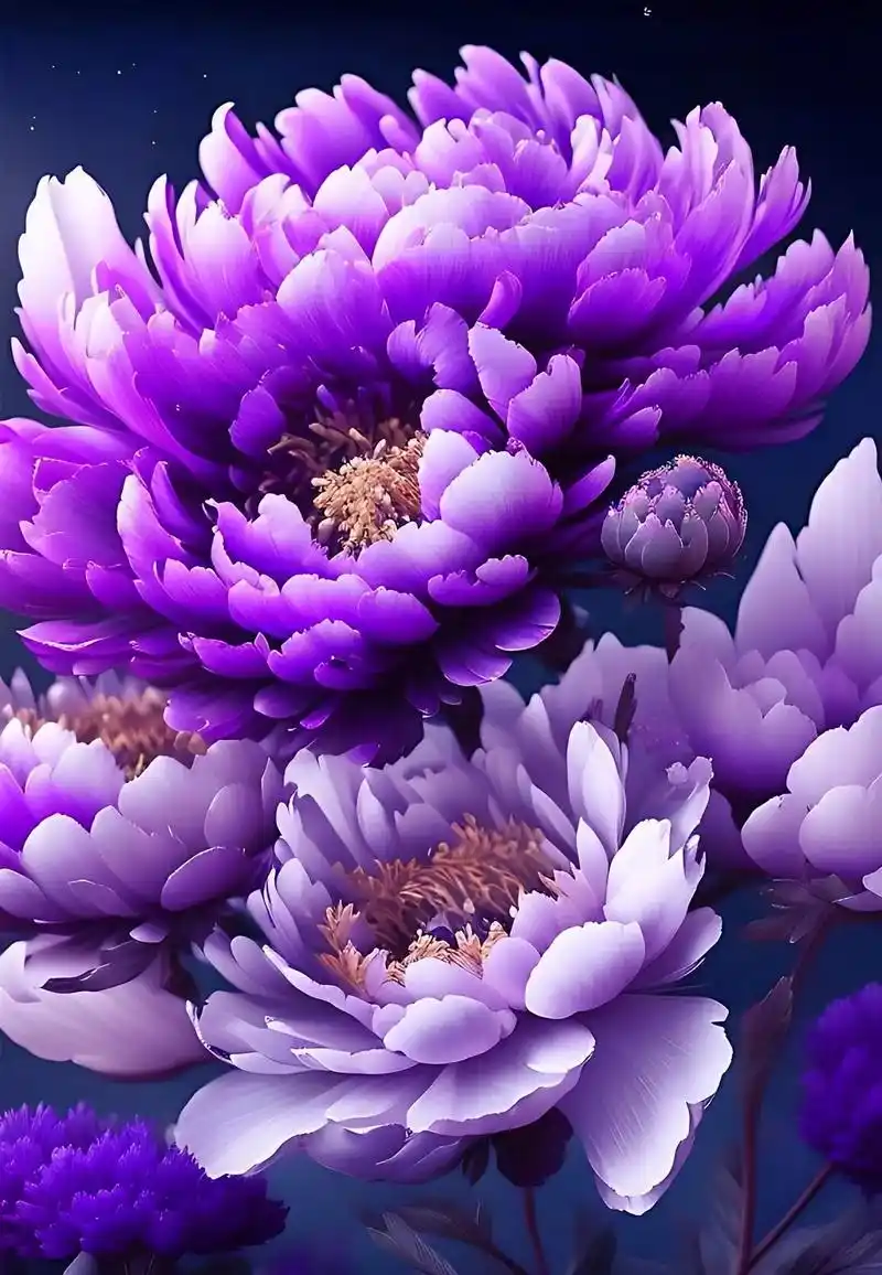 旅行图文激励计划紫色牡丹花瓣晶莹剔透露珠晶莹