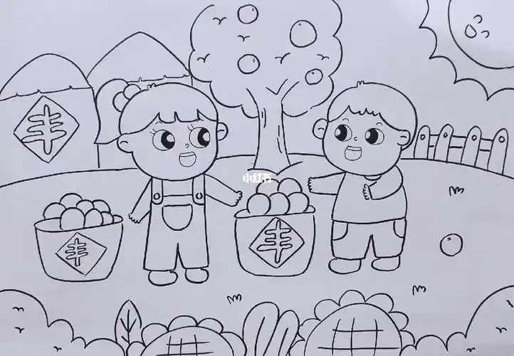 丰收的季节|我爱劳动|秋天景色|主题画#幼教考编  #主题画  #儿童画