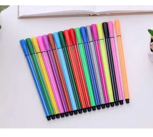 卡通小熊桶装水彩笔套装12 24色儿童绘画涂鸦彩色笔学生学批发