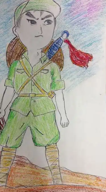 儿童画 节日 抗战胜利纪念日小朋友们我们知道在抗战的八路军小战士的