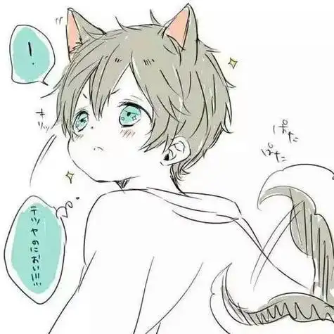 动漫男生简笔画全身猫耳朵