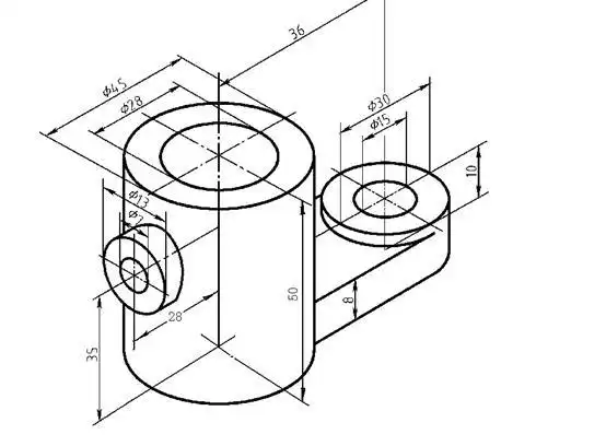 由轴测图绘制二维图100例(4)
