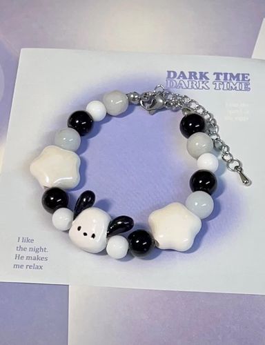 聚福石塑黏土手链成品珍珠女款情侣轻奢小众精致手工diy定制树脂粘土