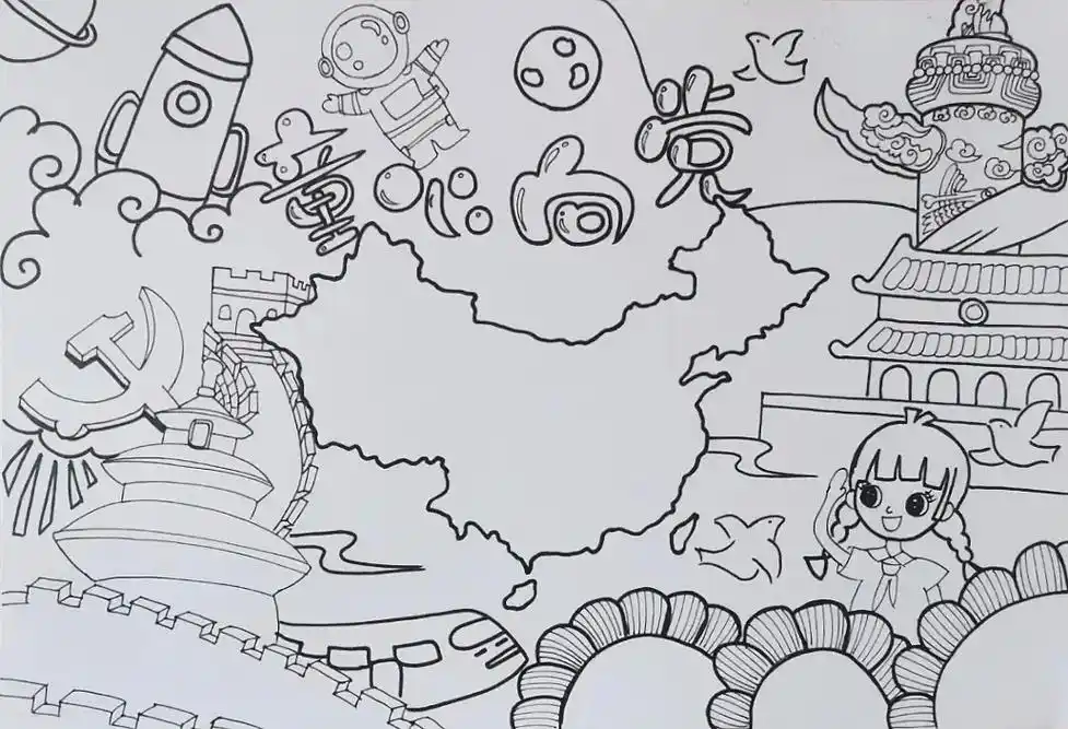 简笔画 手绘 线稿 1030_703