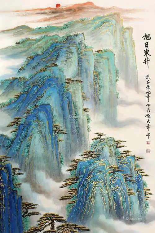 04462009年作旭日东升镜心纸本