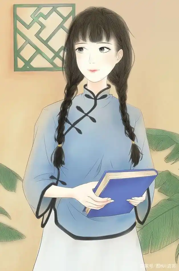 民国少女插画手绘