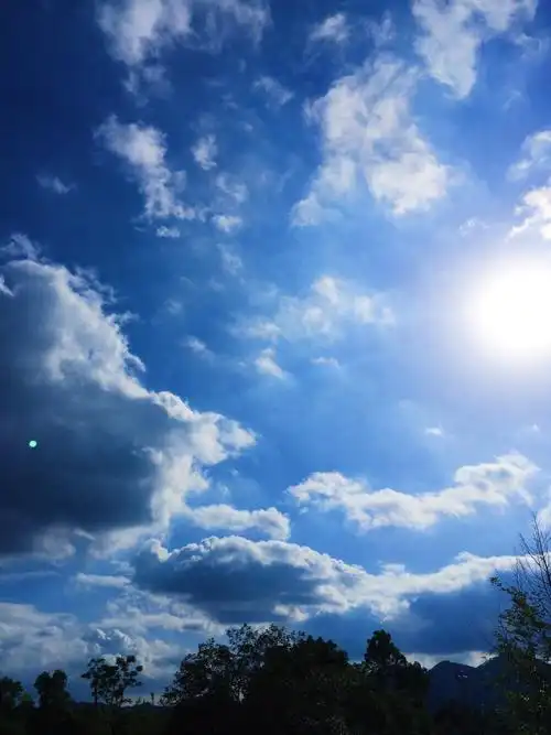 早上的时候还在下雨,然后下午就出大太阳了,天空好美