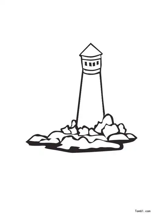灯塔-简笔画图片-儿童资源网手机版