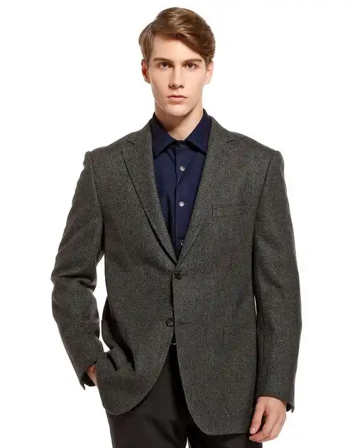 灰绿色潇洒风度长袖西装