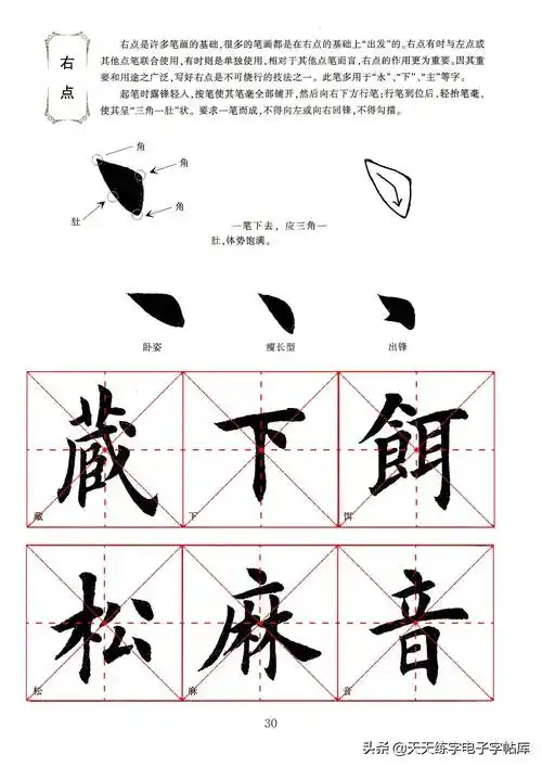 田英章毛笔楷书字帖基本笔画的书写,一边看一边练!收藏转发_举报