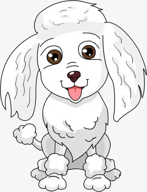 卡通手绘可爱的小狗