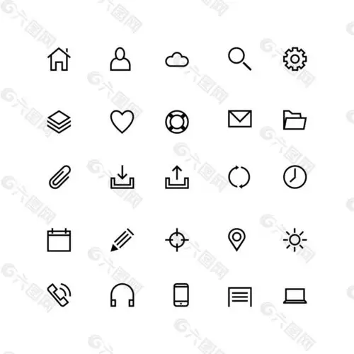 25个线性矢量icon图标设计网页ui素材免费下载(图片编号:8993815)-六