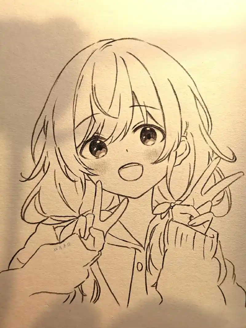 动漫简笔画过程图.超级简单的动漫简笔画,快快画起来吧 #绘画 - 抖音