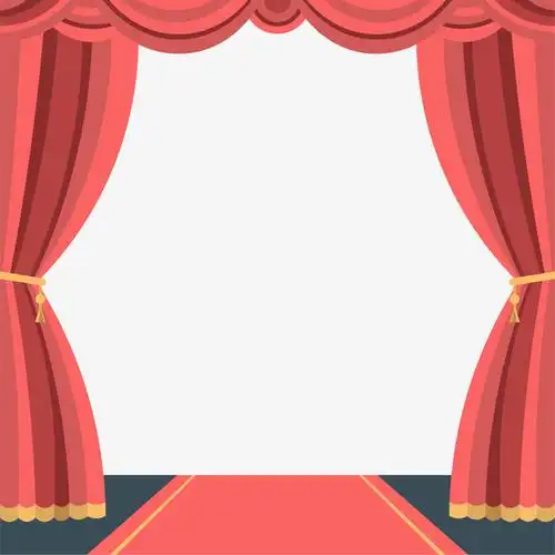 红色卡通帷幕舞台素材免费下载_觅元素