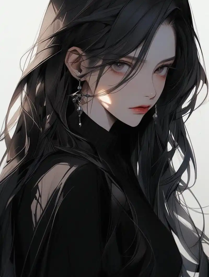 女生头像|黑长发高冷御姐头像 #新头像的魅力# #少女头像# #ai绘画