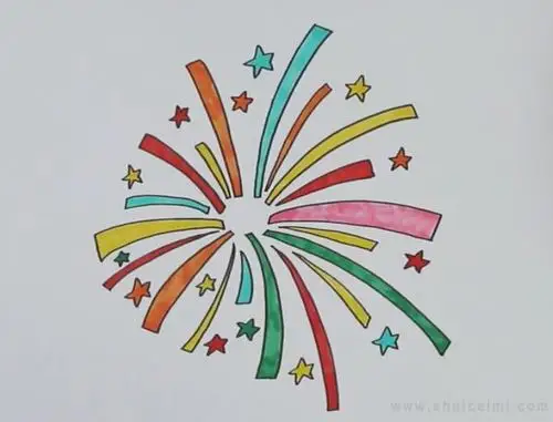 烟花简笔画怎么画 烟花简笔画好看