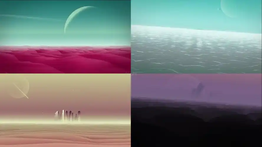 创意四宫格拼接景色动画片头_1920x1080_高清视频素材下载(编号